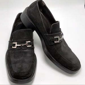 Gucci Black Suede Horsebit Loafer